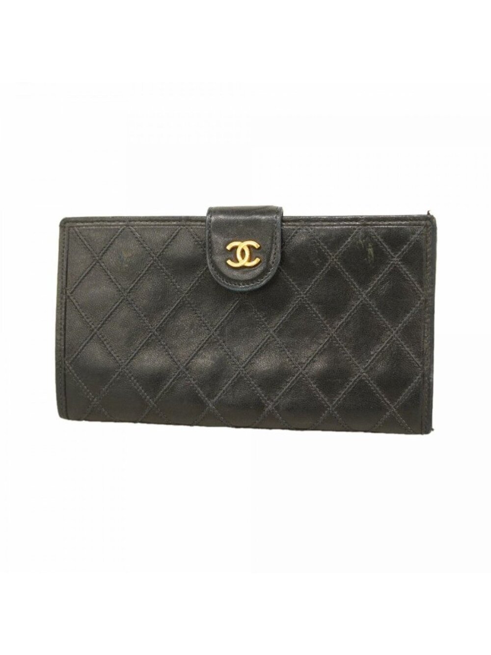 Chanel Wallet Bicolor Lambskin Black Gold